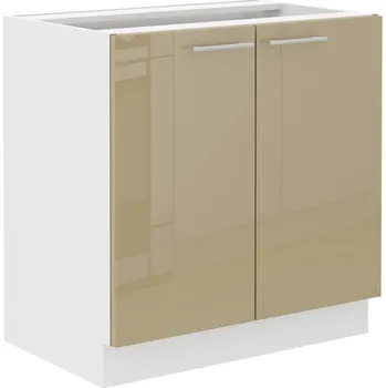 Kuchyňská linka Dřezová skříňka LAJLA - šířka 80 cm, cappucino / bílá