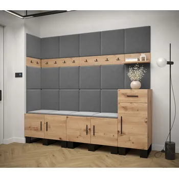 Předsíňová stěna VENETI RUMIE 9 šedý / lamino