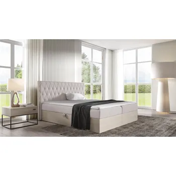 Postel Kontinentální postel 140x200 CHANTELLE 6 - nordic teak / béžová + topper ZDARMA