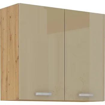 Kuchyňská linka Horní kuchyňská skříňka ADARA - šířka 80 cm, cappucino / dub artisan