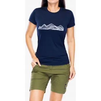 Dámské tričko Sensor Merino Active PT Mountains dámské tričko s krátkým rukávem, tmavě modré, velikost L