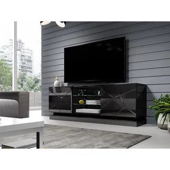 Televizní stolek Televizní stolek 160 cm LIMA - černý / lesklý černý