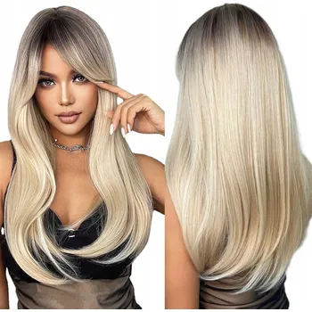 Paruka Paruka dlouhé syntetické vlasy střední blond NCDSHAIR dámská