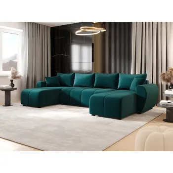 Sedací souprava Rozkládací sedací souprava do U LUKAVA - smaragdová