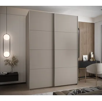 Šatní skříň Dvoudveřová skříň SAMARA 1 - 180 cm, kašmír / stříbrná