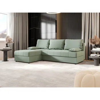 Sedací souprava Rozkládací rohová sedačka ADELINDE - zelená, levý roh