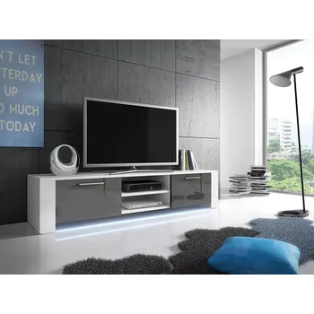 Televizní stolek Stolek pod televizi LINA - bílý / šedý