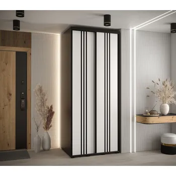 Šatní skříň Šatní skříň YVONA 6 - 120/60 cm, černá / bílá / černá