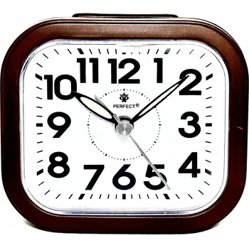 Hodiny Křemenný budík PERFECT 08006 HODINY ALARM SNOOZE tichý chod