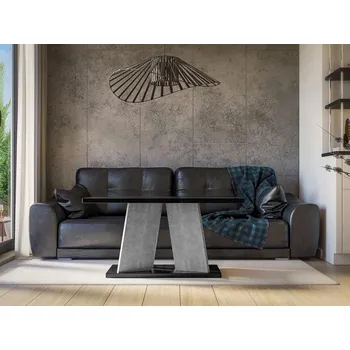 Konferenční stolek Kovový konferenční stolek RANDOY - beton / lesklý černý