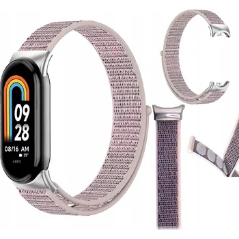 Příslušenství k chytrým hodinkám Nylonový pletený pásek pro Xiaomi Mi Band 8 9 10 PÁSEK NA SUCHÝ ZIP RŮŽOVÝ