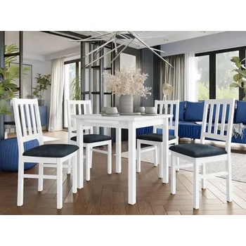 Jídelní stůl Sestava do jídelny 4+1 ADELBITE 1 - bílá / modrá