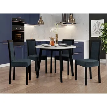 Jídelní stůl Sestava 4+1 do jídelny SALUSIA 1 - bílá / černá / modrá