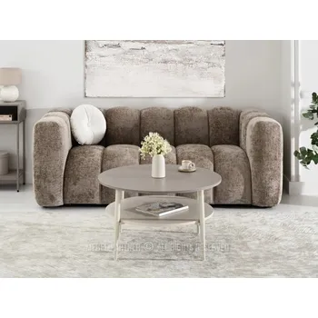 Konferenční stolek Kulatý konferenční stolek TODOR - béžový / krémový