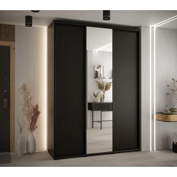 Šatní skříň Šatní skříň YVONA 3 - 170/45 cm, černá / černá