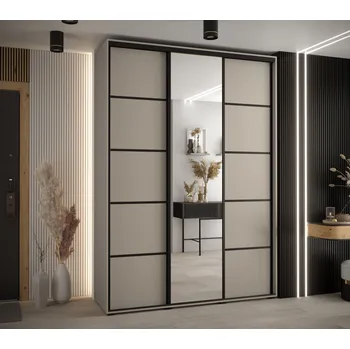 Šatní skříň Šatní skříň INDIRA 5 - 170/45 cm, kašmír / černá