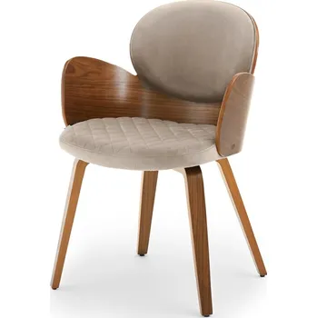 Jídelní židle Designová jídelní židle RAWAN - béžová / ořech