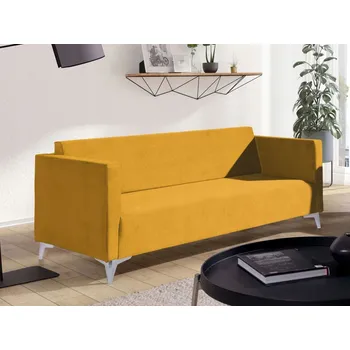 Pohovka Trojmístná pohovka SIMON - žlutá / nožičky kovové