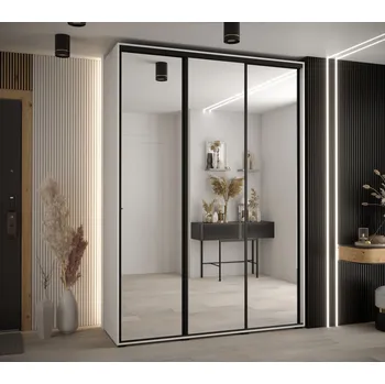 Šatní skříň Šatní skříň YVONA 2 - 170/45 cm, bílá / černá