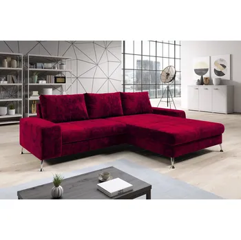 Sedací souprava Stylová rozkládací sedačka CHRISTINE - červená, pravý roh