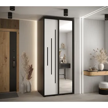 Šatní skříň Šatní skříň YVONA 13 - 100/60 cm, černá / bílá / černá