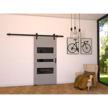 Interiérové dveře Interiérové dveře na stěnu BUSHLAND 3 - 86 cm, šedé