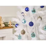 Sada 96 vánočních ozdob modré plastové závěsné dekorace více tvarů klasický tradiční styl vánoční stromek Beliani