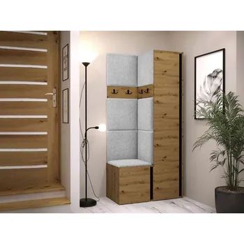 Předsíňová stěna Stěna do předsíně LURDES 9 - artisan / černá / šedá