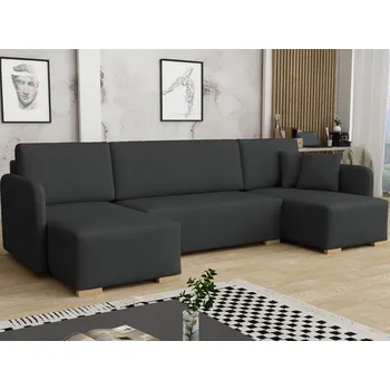Sedací souprava Sedačka do U na každodenní spaní LUIKA - černá