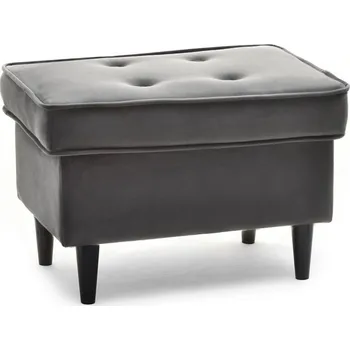 Taburet Čalouněný taburet DENIZ - tmavě šedý / černý