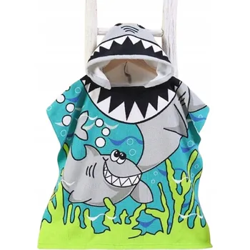 Koupací ručník s kapucí, vícebarevné mikrovlákno, 60 x 60 cm, pončo