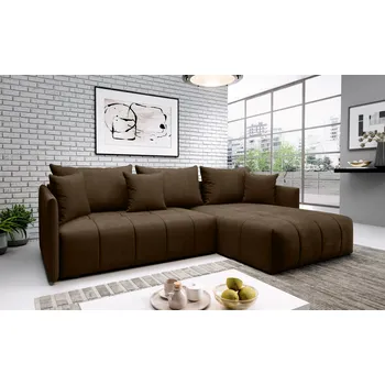Sedací souprava Elegantní rohová sedačka ALBERTINA - tmavě hnědá