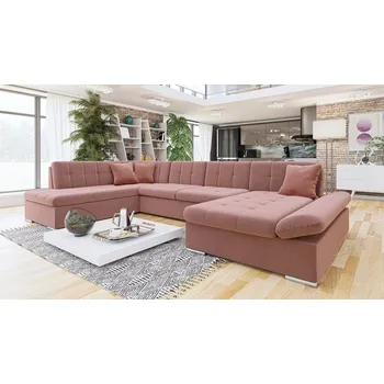 Sedací souprava Sedací rozkládací souprava do U PHOENIX - růžovohnědá, pravý roh