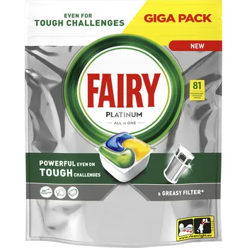 Kapsle do myčky Fairy Platinum All In One Lemon 51 kusů