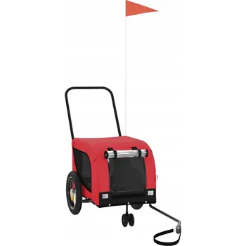 Zahradní vozík Vozík za kolo pro psa červený a černý oxfordská tkanina/železo