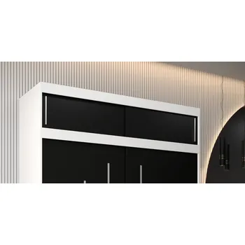 Nástavec na skříň Nástavec k šatní skříni UNI 180 - bílý / černý