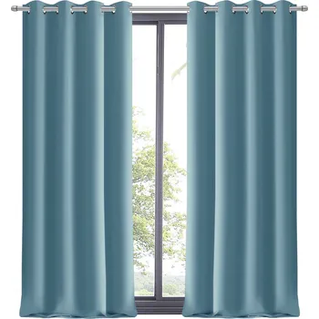 Obraz Závěs Tyrkysový Matný Hladký Dekorace Okna do Obývacího Pokoje 145x250P