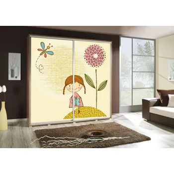 Šatní skříň Široká šatní skříň 205 cm s potiskem DANUBE 35 - dub catania