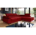 Rozkládací rohová sedačka s úložným prostorem OKLAHOMA - červená, pravý roh