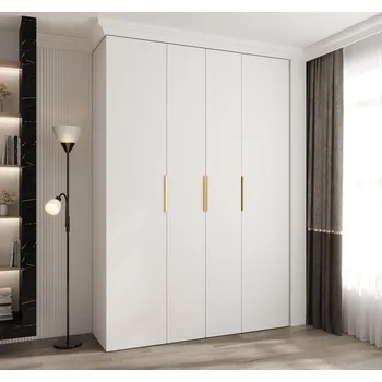 Šatní skříň Šatní skříň s policemi 170/50 LORENA 4 - bílá / zlatá