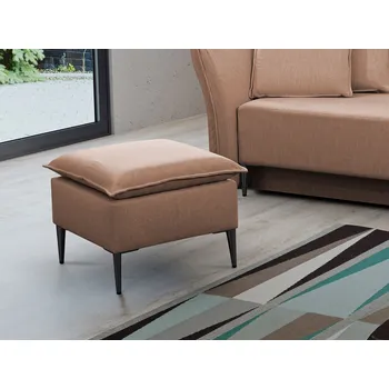 Taburet Taburetka KURI - světlá hnědá / černé nožky