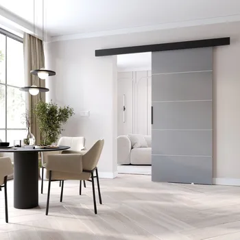 Interiérové dveře Posuvné dveře BARRET 12 - 86 cm, šedé / černé