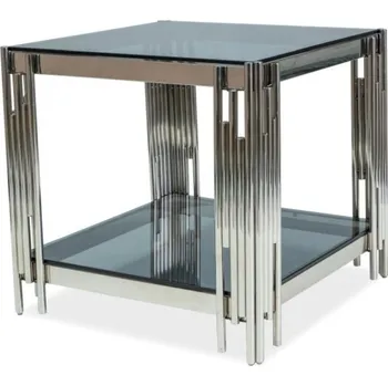 Toaletní stolek Odkládací stolek FRYDERYK - sklo / stříbrný