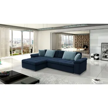 Sedací souprava Rohová sedací souprava DELFINA - tmavá modrá / světlá modrá, levý roh