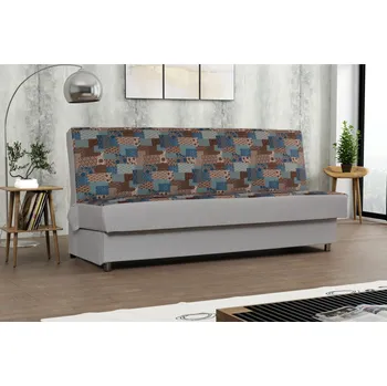 Pohovka Pohovka s úložným prostorem TEMARI - šedá / hnědá / modrá