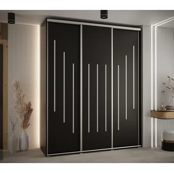 Šatní skříň Šatní skříň ASIRI 8 - 200/45 cm, černá / stříbrná