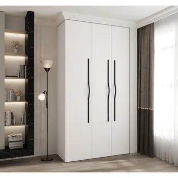 Šatní skříň Šatní skříň s policemi 130/50 LORENA 2 - bílá / černá