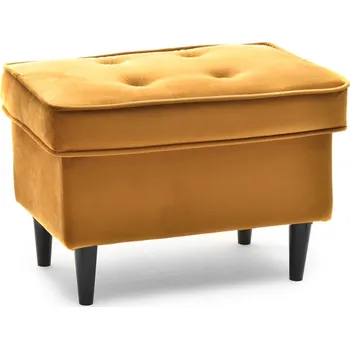 Taburet Čalouněný taburet DENIZ - medový / černý