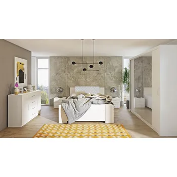 Ložnicová sestava Ložnicová sestava s postelí 160x200 CORTLAND 4 - bílá / bílá ekokůže