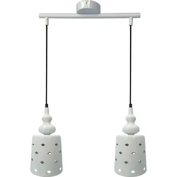 Závěsné moderní osvětlení nad jídelní stůl HAMP - 2xE27, 60W, bílé